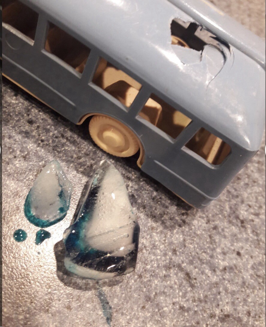 Blue Ice Bus Comicly Distressed Use Description To Accent Piece Hollywood Bus