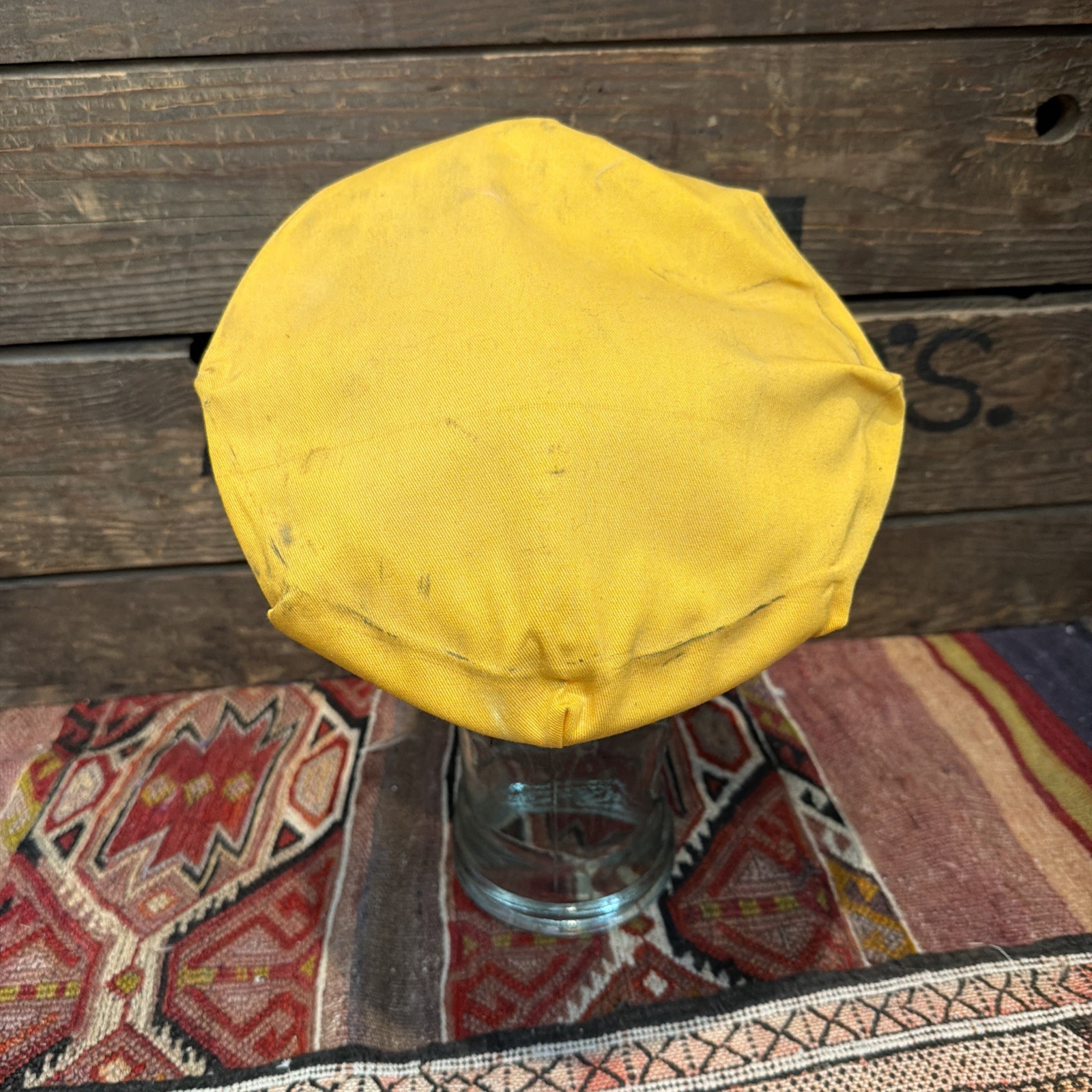 Vintage Yellow Cab Cloth Driver Cap With Patch Sentry Brand – 7 1/4