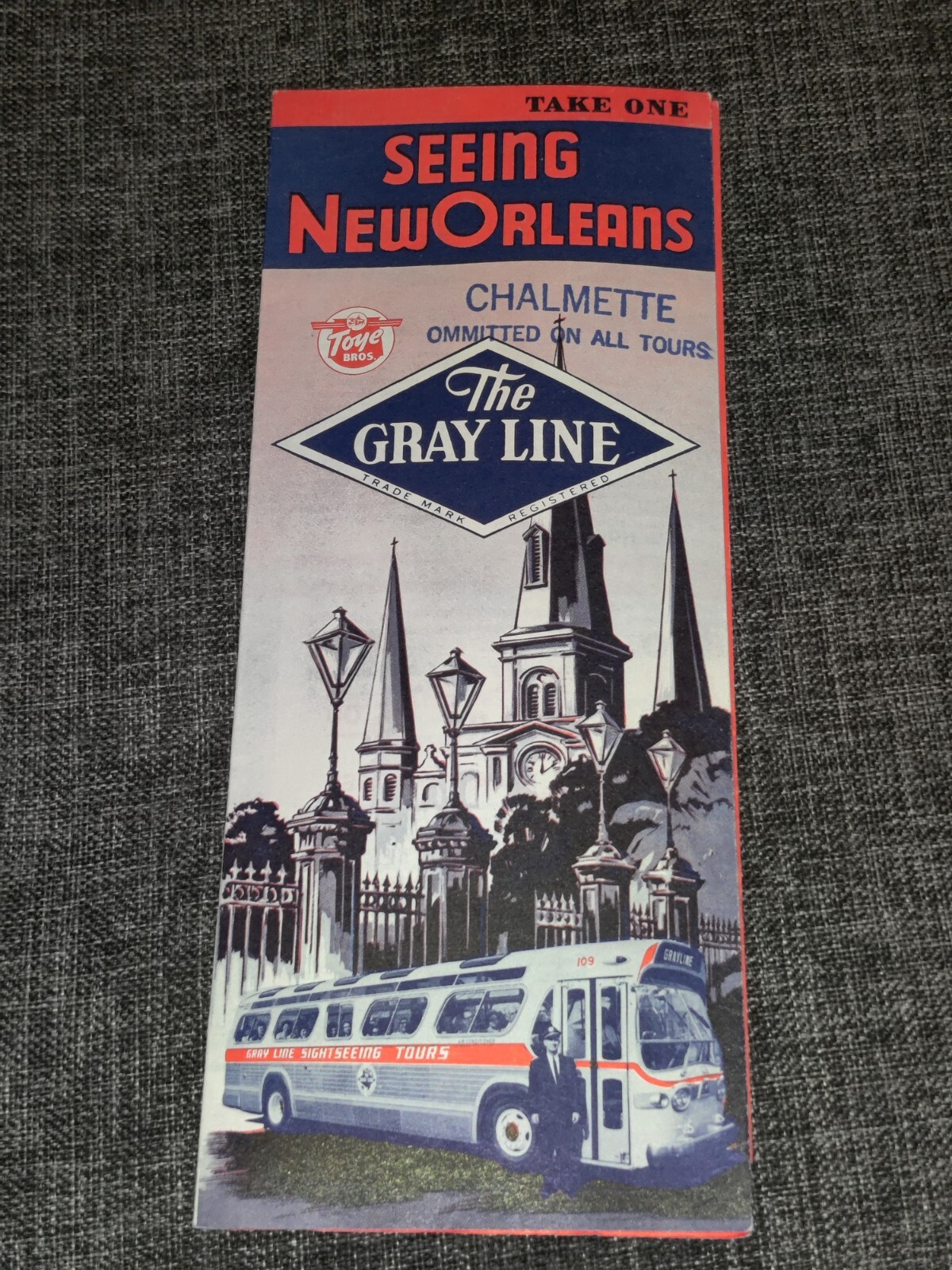 1960’s Seeing New Orleans The Gray Line Sightseeing Bus Tour Brochure Pamphlet