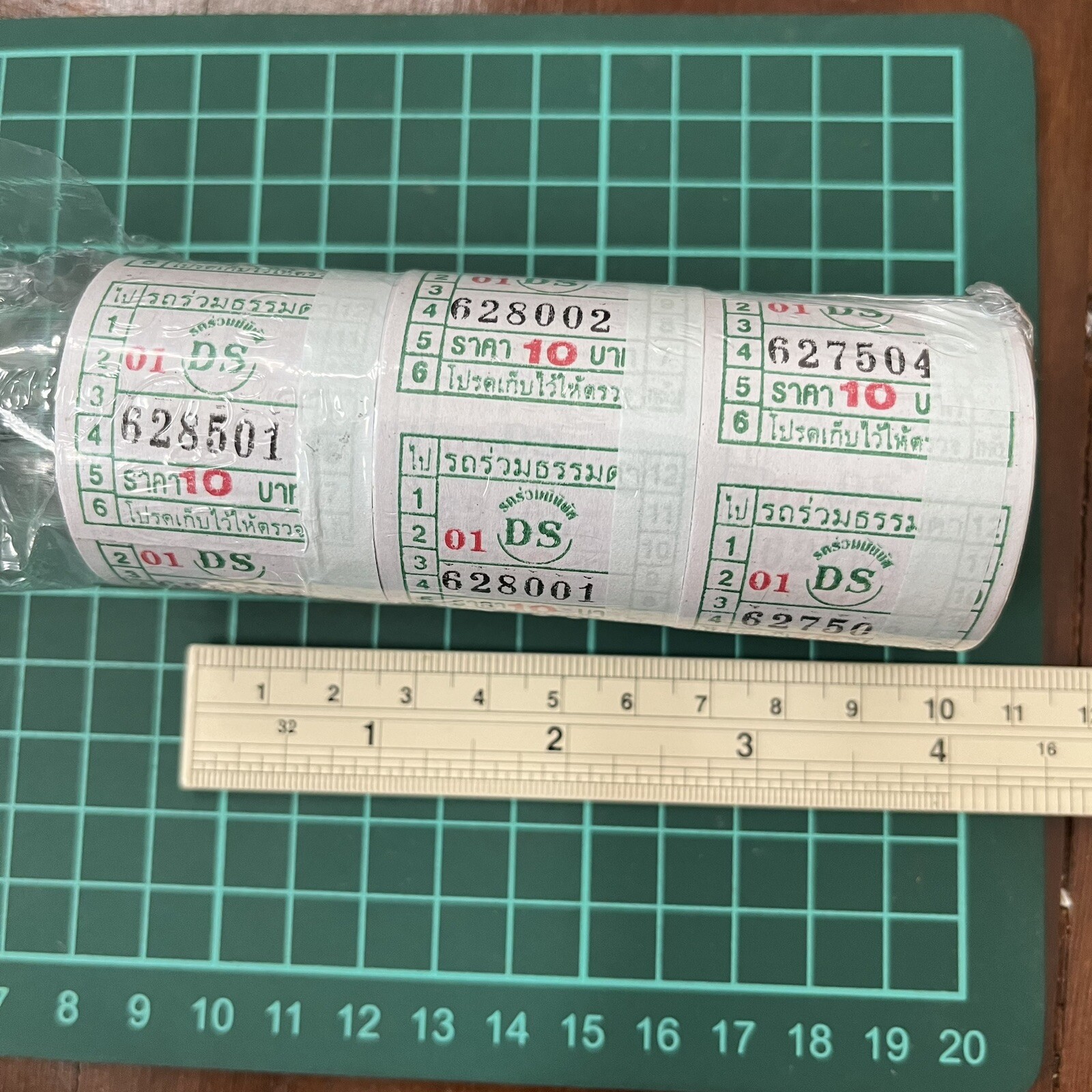 bus ticket roll bangkok transportation thai collectible collection 1 row