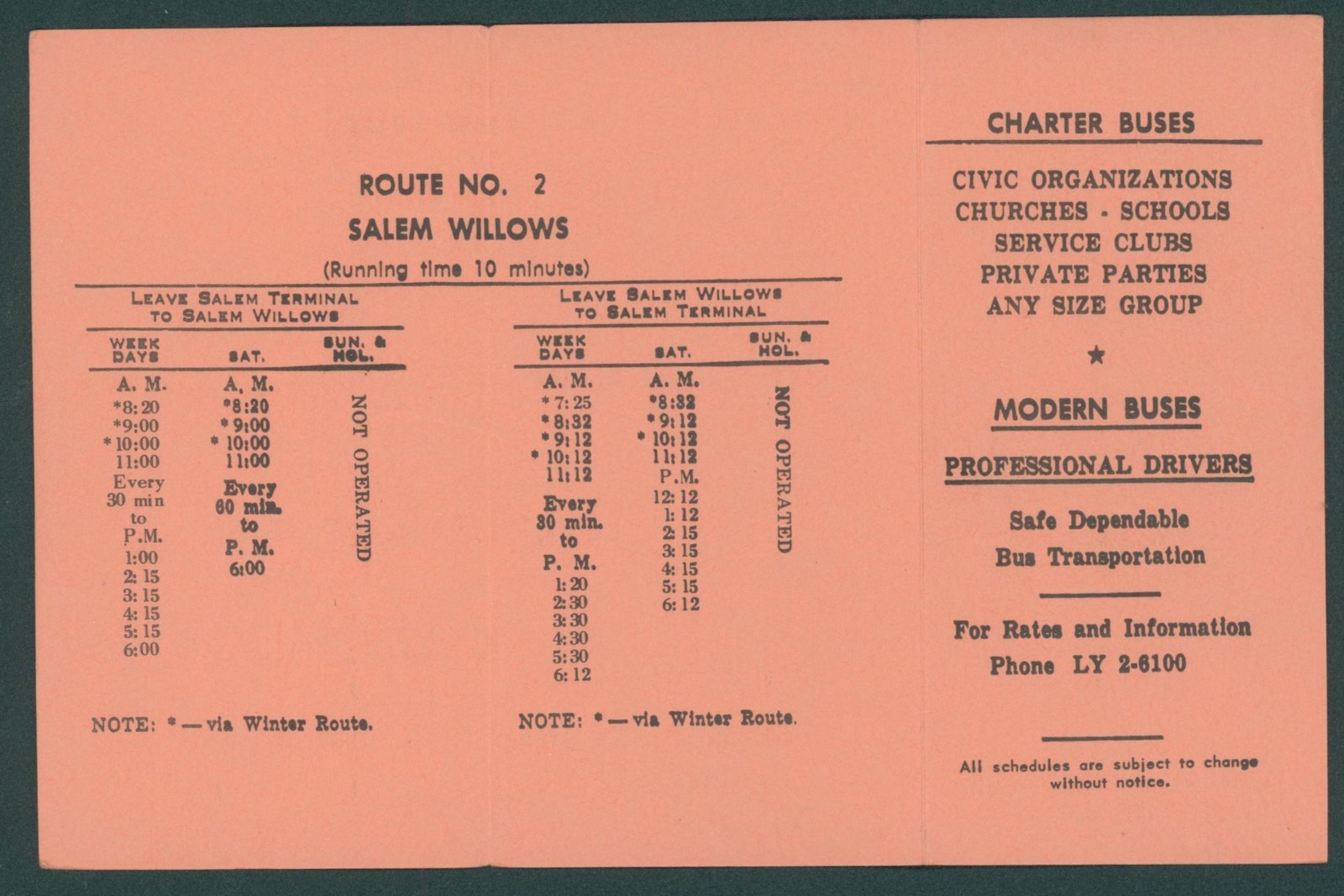 1960s Eastern Massachusetts Street Railway Lynn Division Bus Timetables Boston