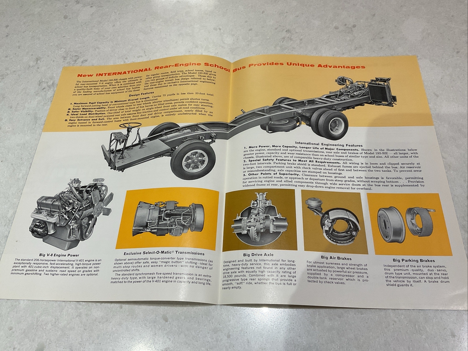 Original 1961 International Harvester Schoolmaster Pusher School Bus Brochure
