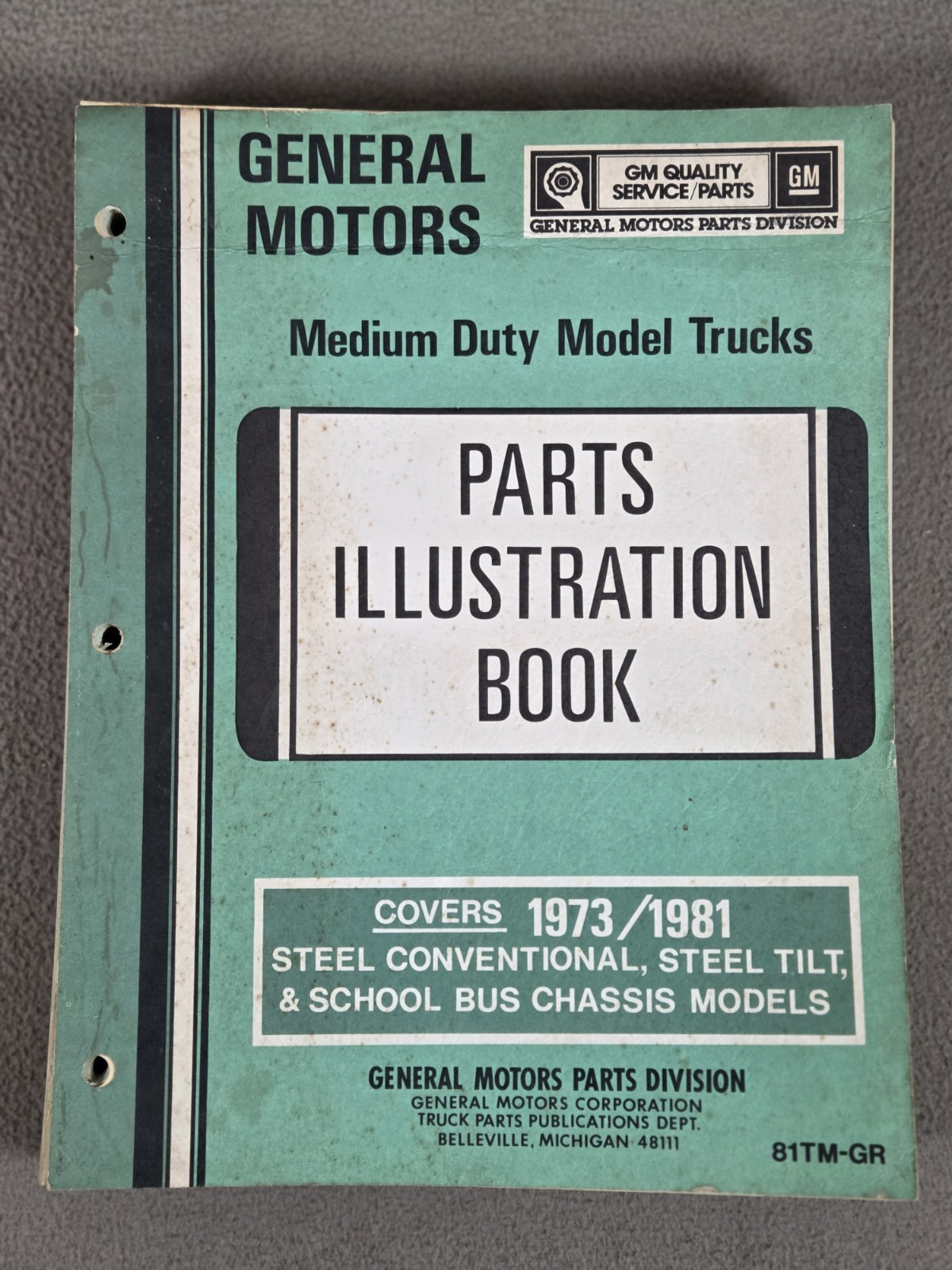 73-81 GM MEDIUM DUTY TRUCKS PARTS ILLUSTRATION CATALOG STEEL CONV TILT + BUS