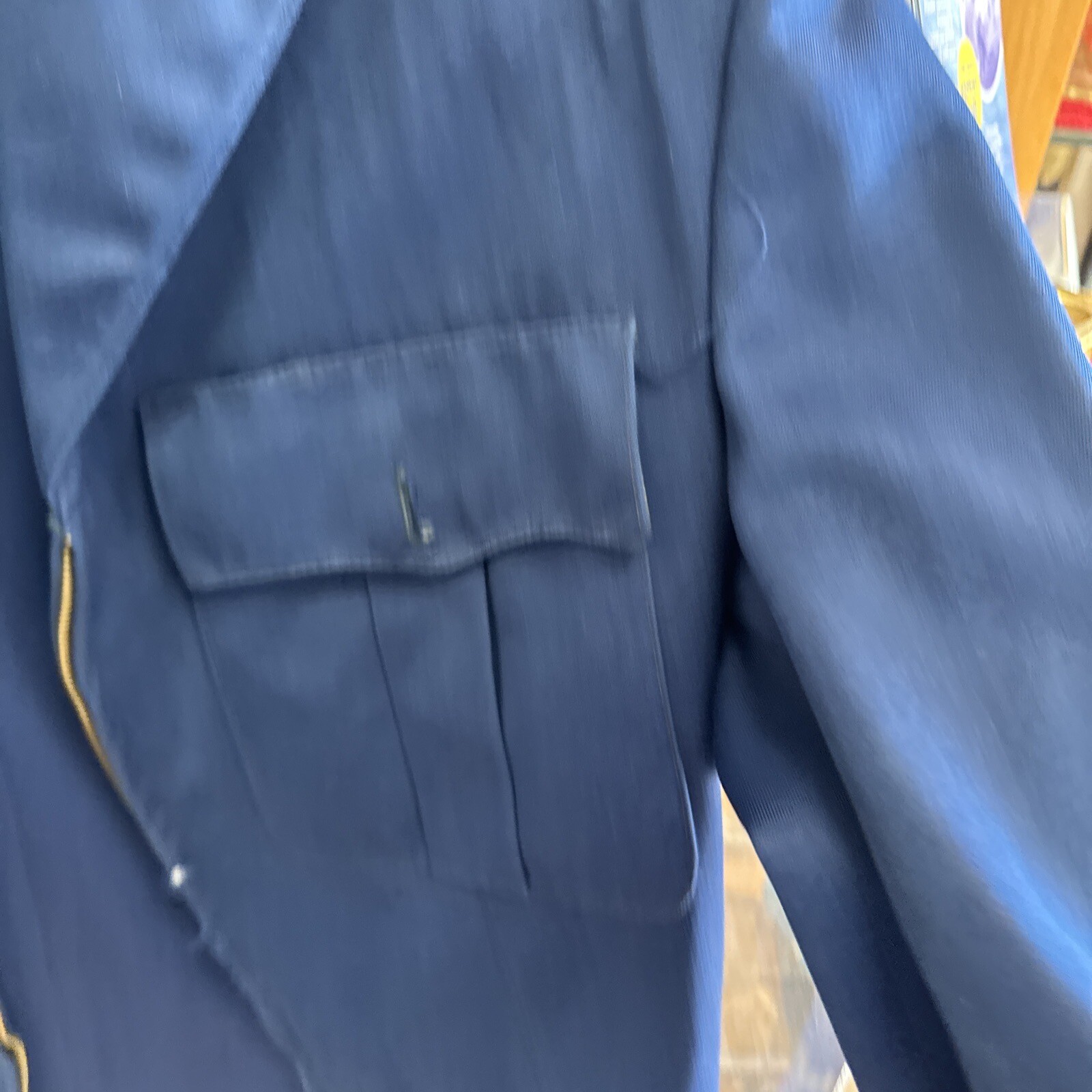 Vintage Greyhound Bus Lines Blue Jacket Blazer w/Shoulder Logos -blue Pants Sz ?