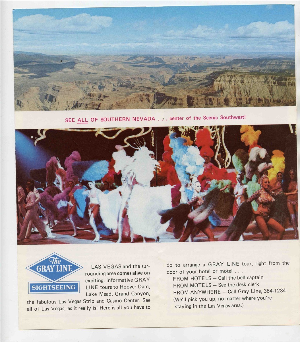 The Gray Line Las Vegas Nevada Sightseeing Tours Brochure 1975