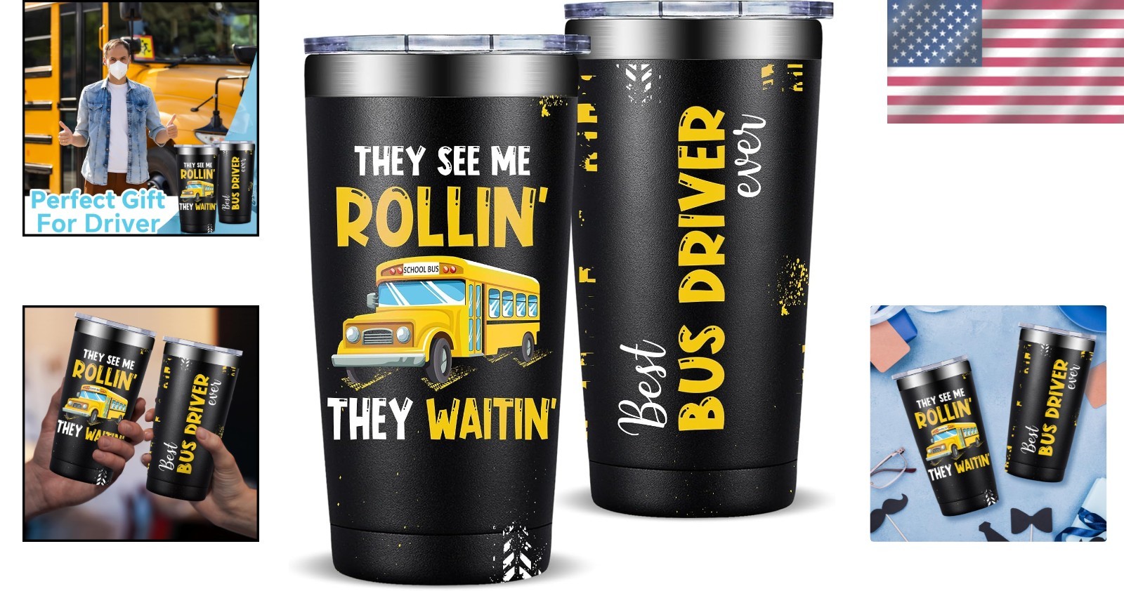 20oz Insulated Stainless Steel Tumbler for Bus Drivers – Ideal Gift