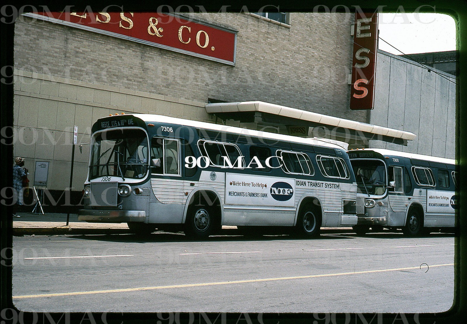 MERIDIAN TRANSIT SYSTEM. GM COACH BUS #7306. Meridian (MS). Original Slide 1980.