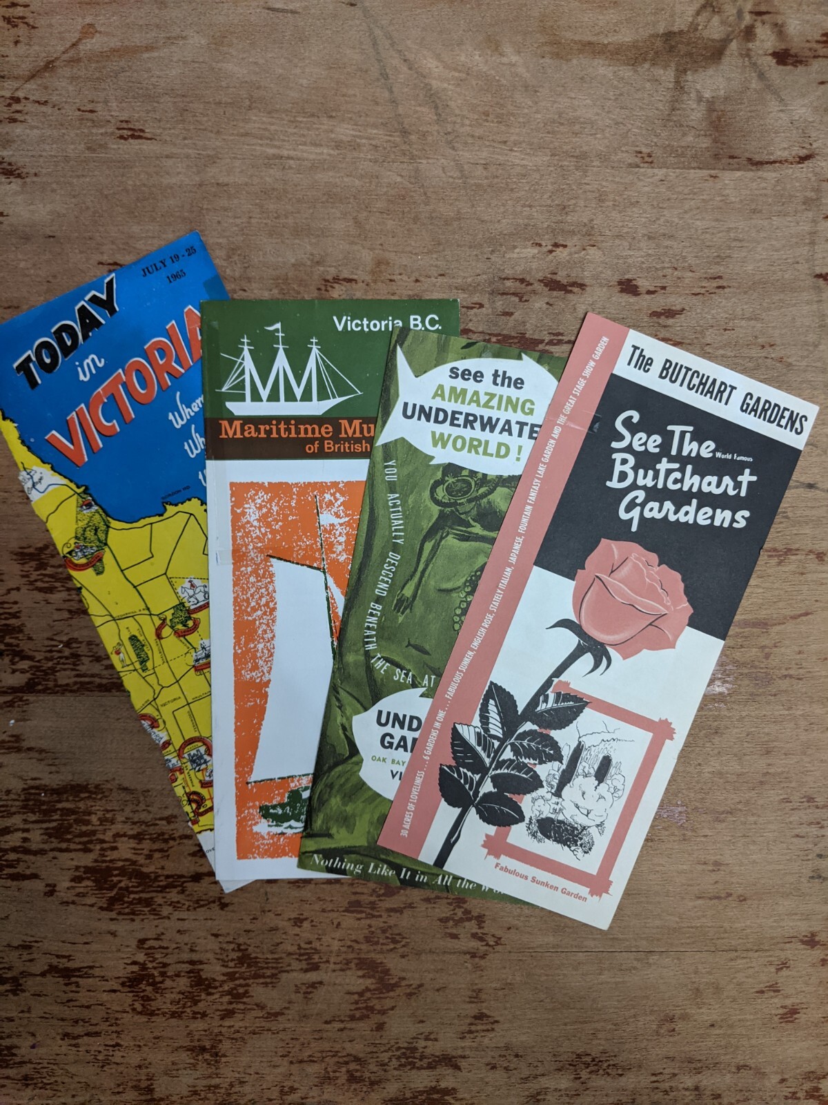 VTG Victoria B. C. Travel Brochures Underseas Garden, Buchart Gardens, Maritime