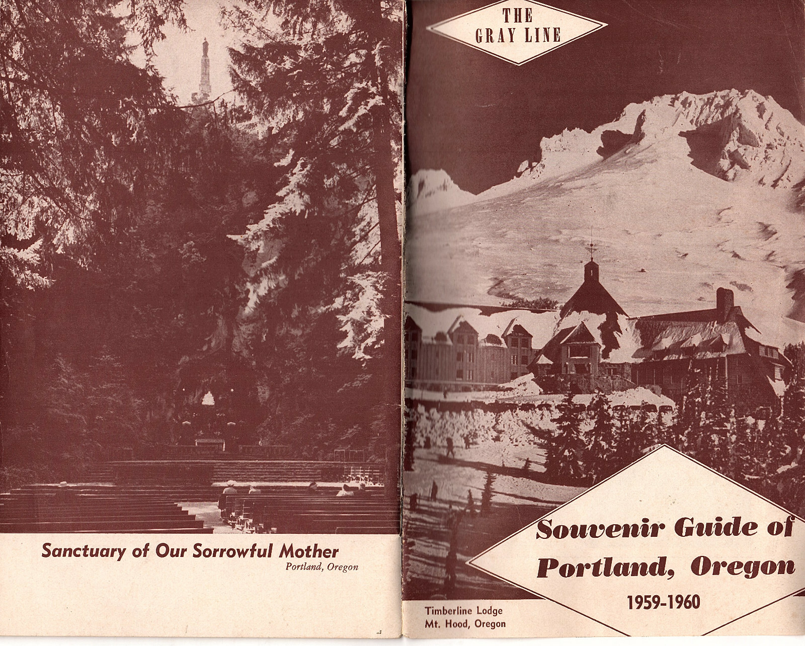 Souvenir Guide of Portland Oregon 1959-1960 Photos Info Vintage Ads Gray Line