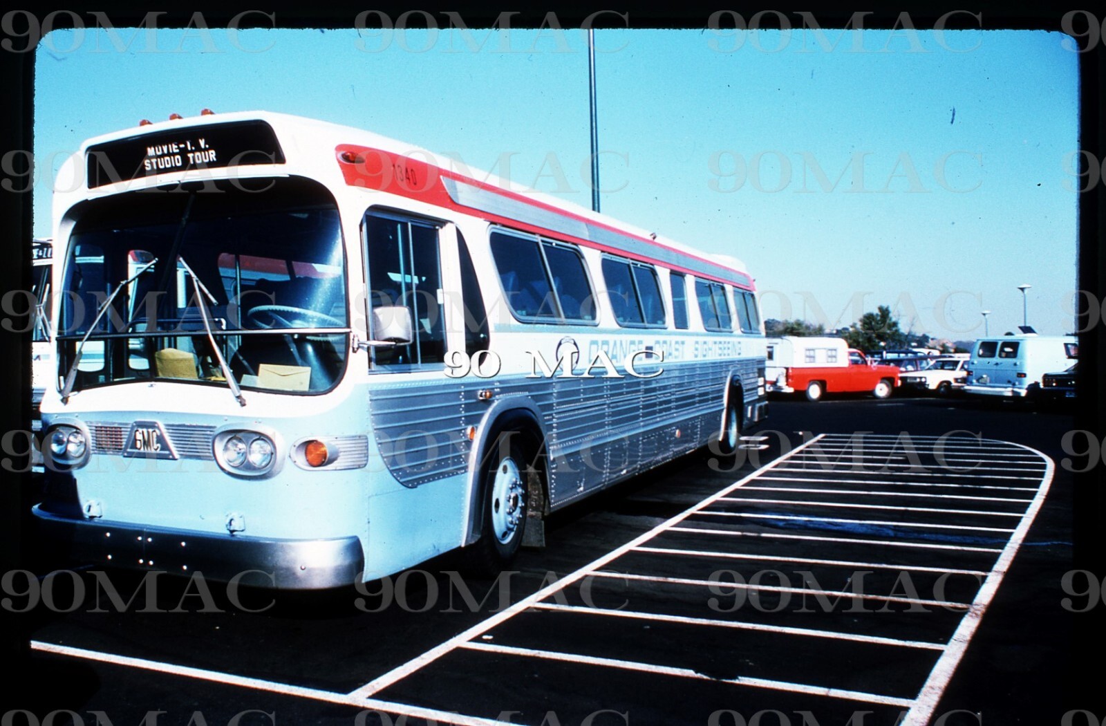 ORANGE COAST. GM COACH BUS #1340. Universal City (CA). Original Slide 1978.