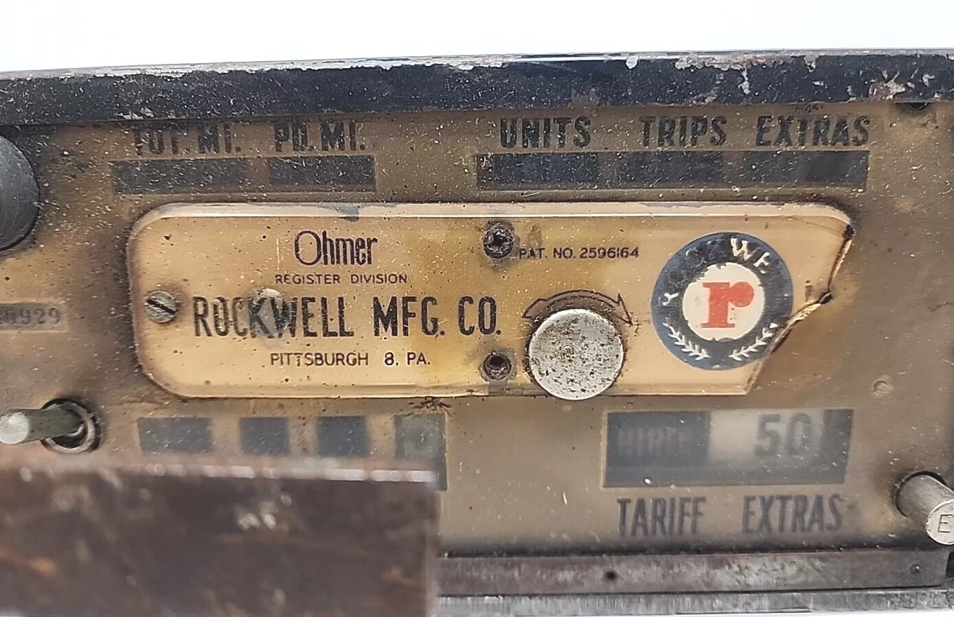 Vtg Taxi Cab Meter Rockwell Mfg Co Old Fare Box Ohmer Corp Pittsburgh PA U264D