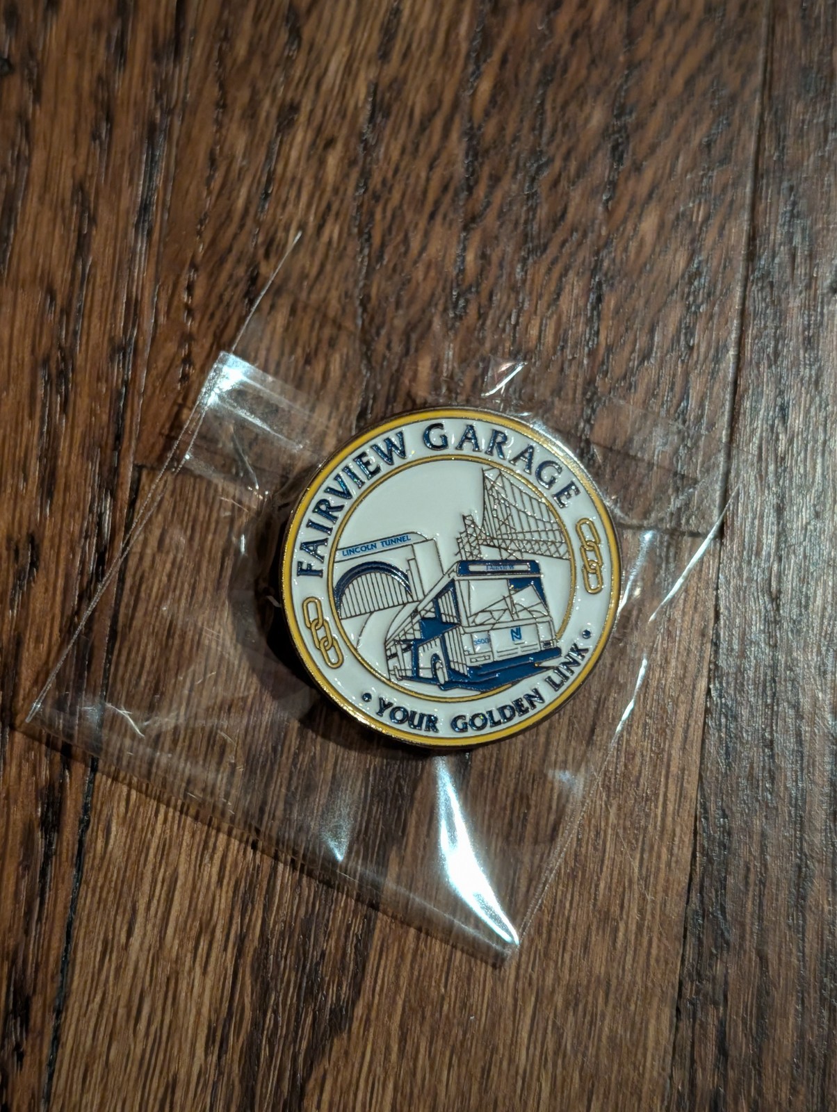 NJ Transit Soft Enamel Lapel Pin 1.25″ Fairview Garage Logo [NEW]