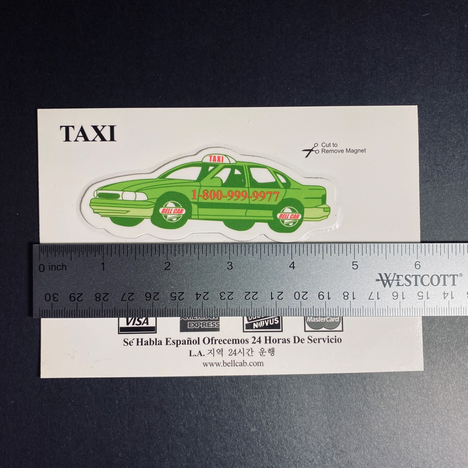 Print Ad Mailer 2025 Taxi Service Promo Car Magnet Los Angeles Travel Collectors