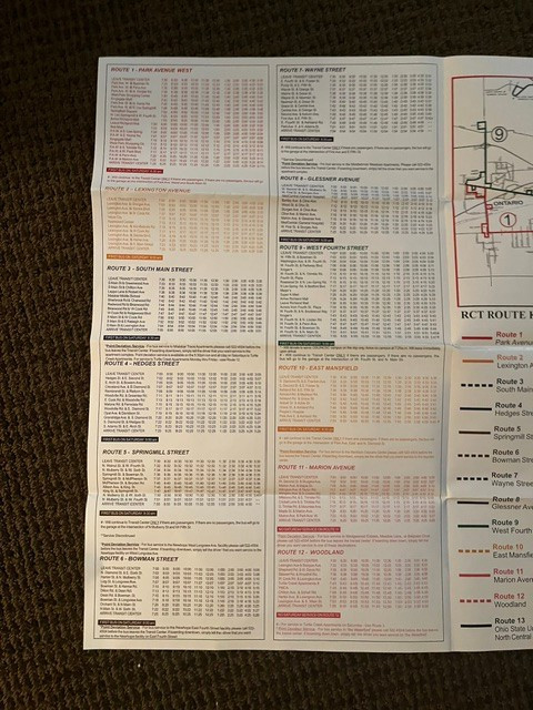 Richland County Transit Schedule/Route Maps -Mansfield, OH 2003