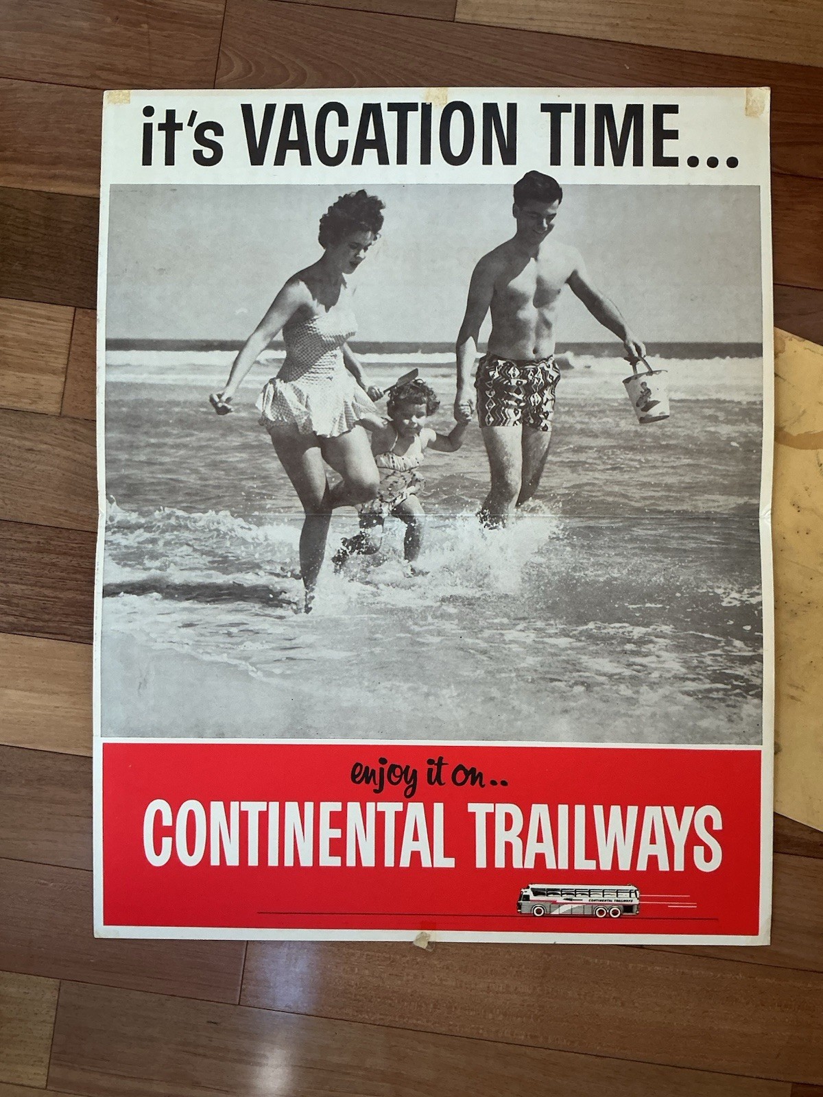 Vtg 1960s Continental Trailways Terminal Posters (3) w/ Rare Bus Mail Envelopes