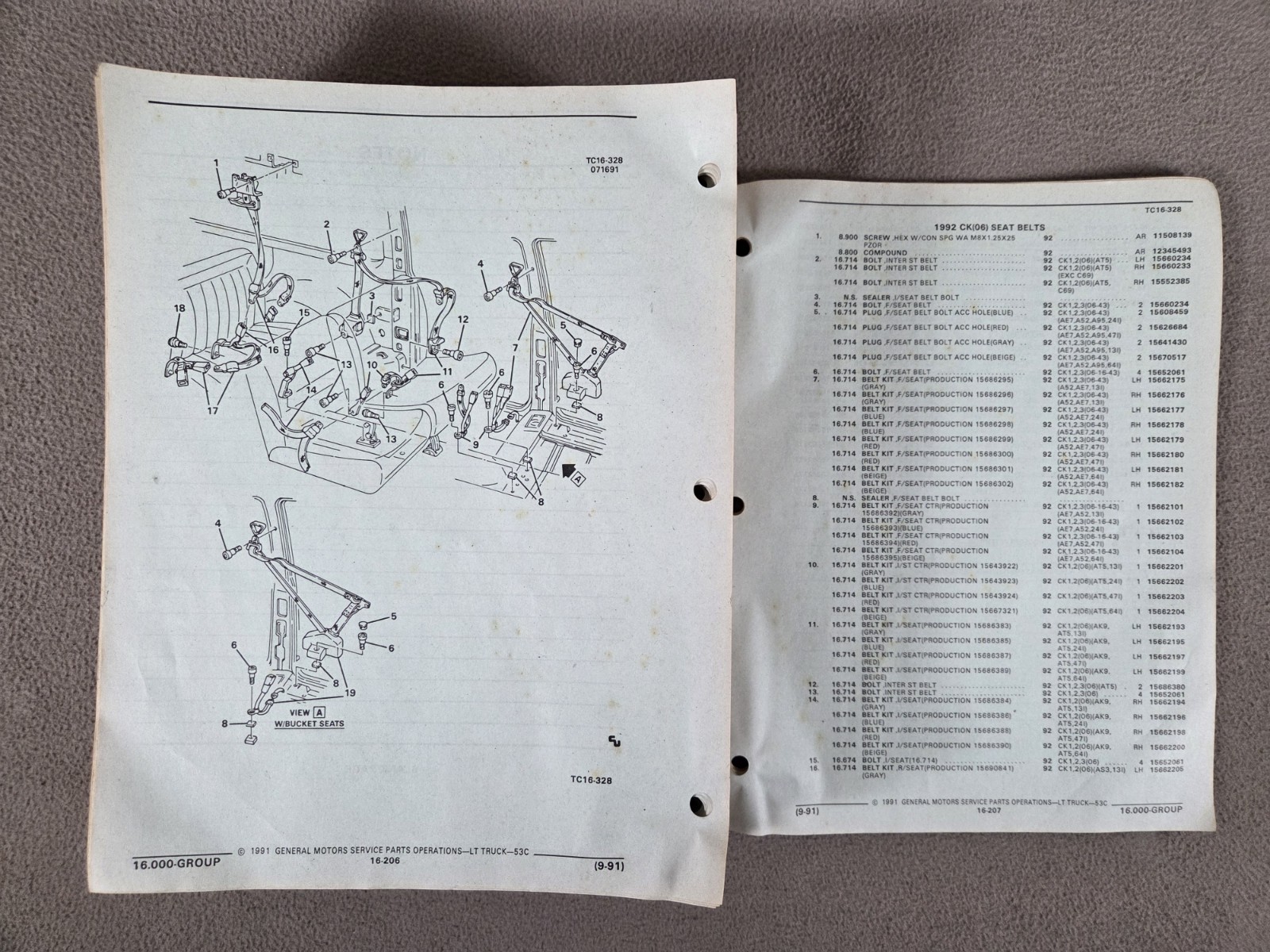 GM CK 1992 Illustrated Parts Catalog # 53C