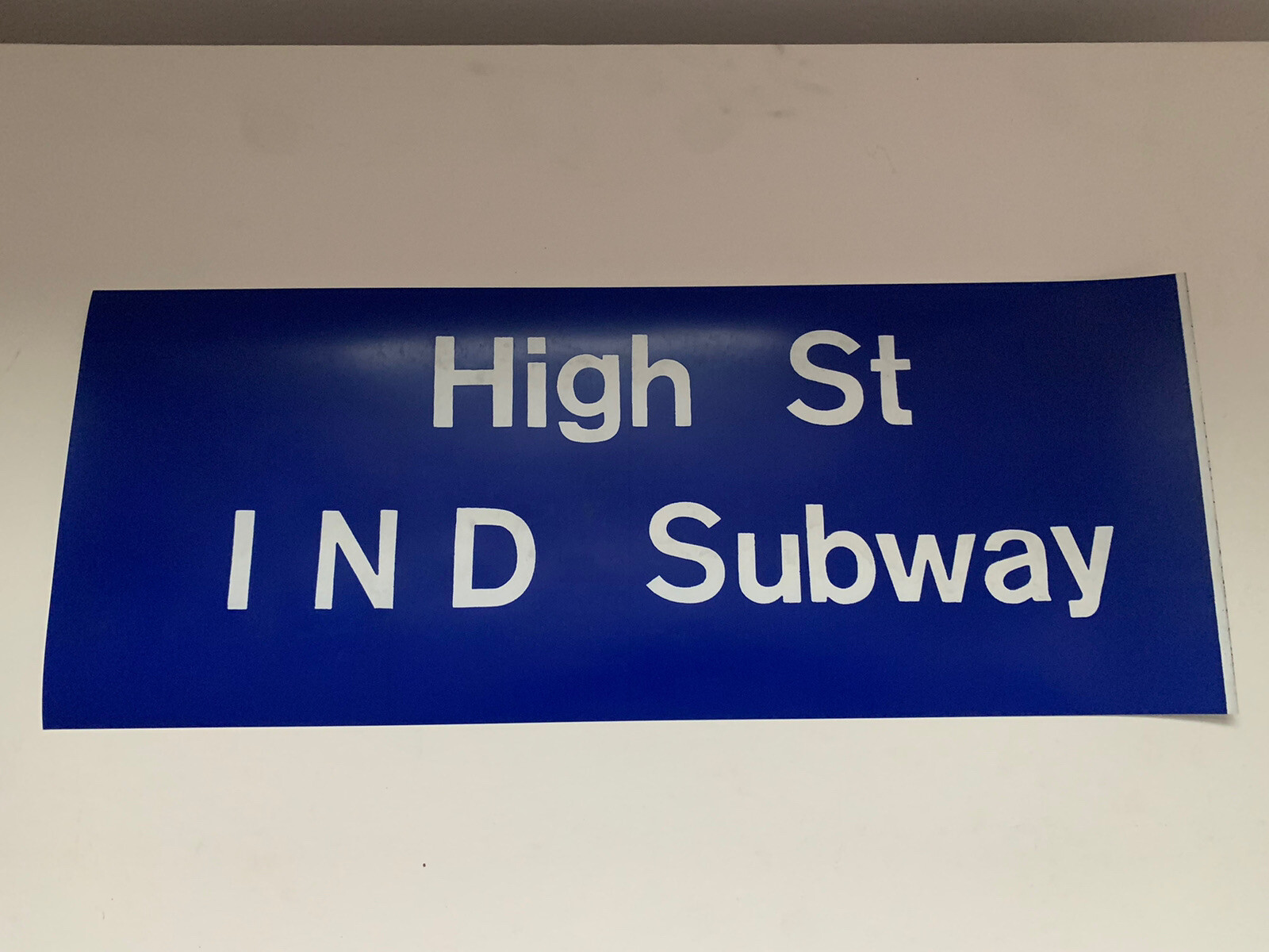 NY NYC BUS ROLL SIGN 1974 HIGH STREET IND NY SUBWAY BROOKLYN BRIDGE CADMAN PLAZA