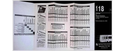 SEPTA Route 118 Bus Schedule Chester-KOP Delaware Co 1993 Philadelphia PA