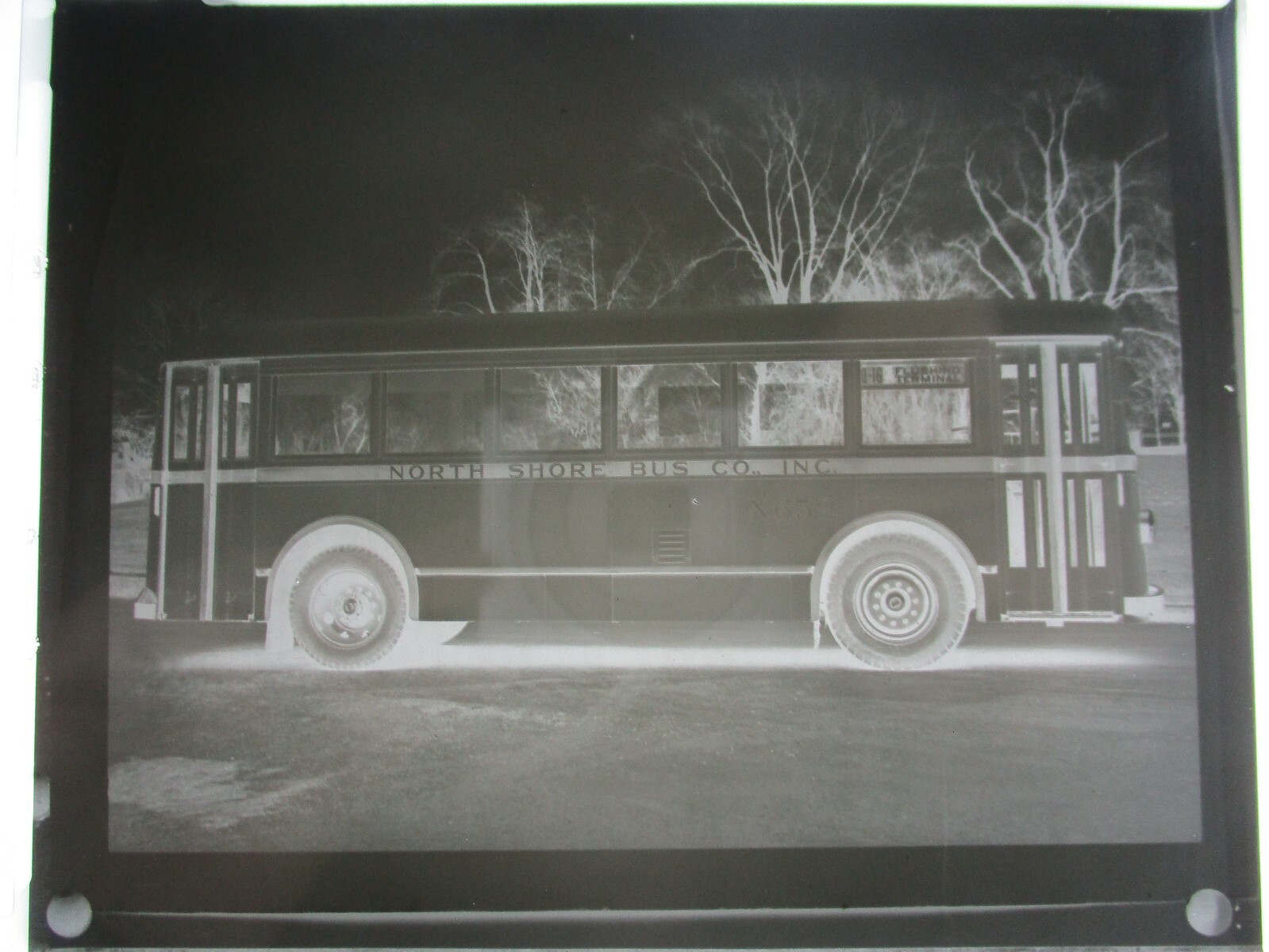 1930s? North Shore Bus Co LI Queens New York City NYC Copy 4×5 Photo Negative