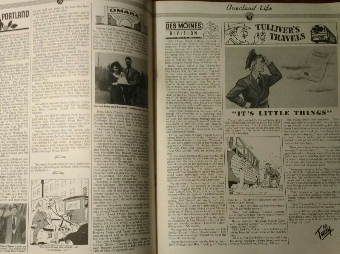 Vtg 1948 ‘Overland Life” Greyhound Bus Lines Magazine Advertising Brochure Promo