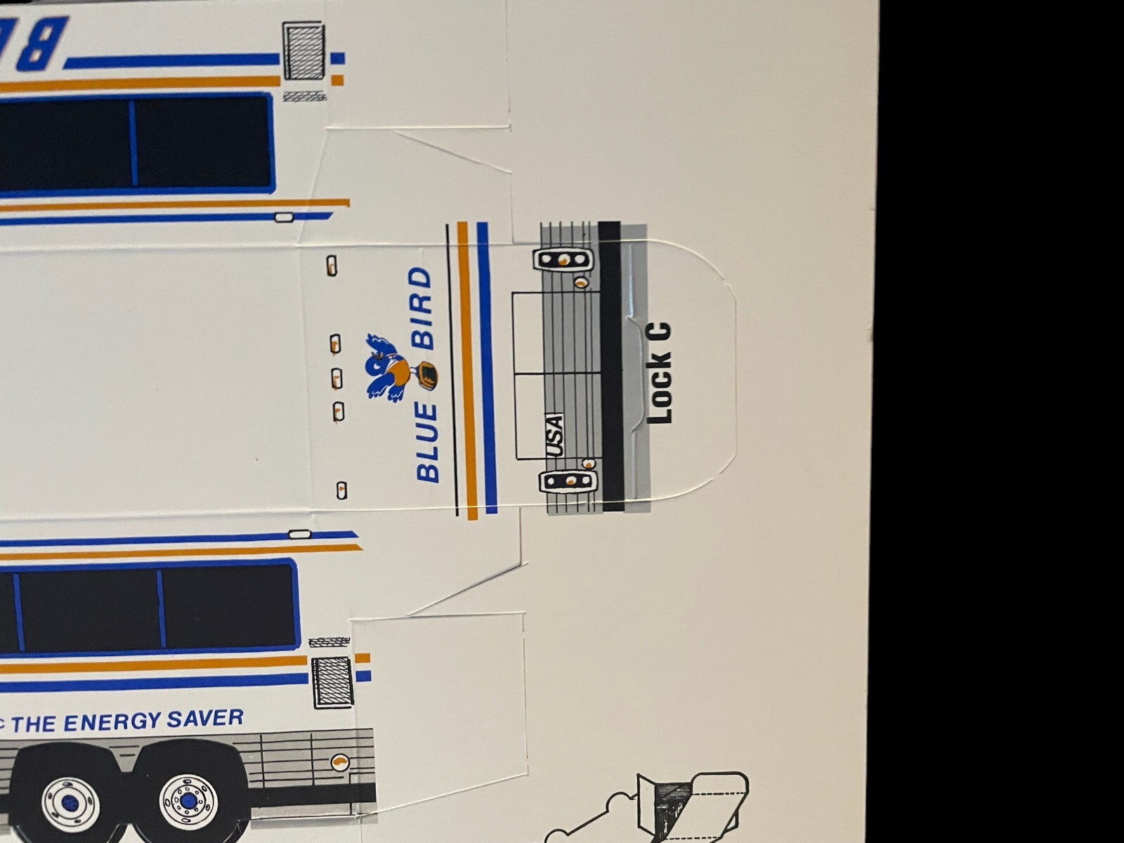 UNASSEMBLED BLUE BIRD COACH LINES CARD BOARD BUS BANK Ansel Press Buffalo NY