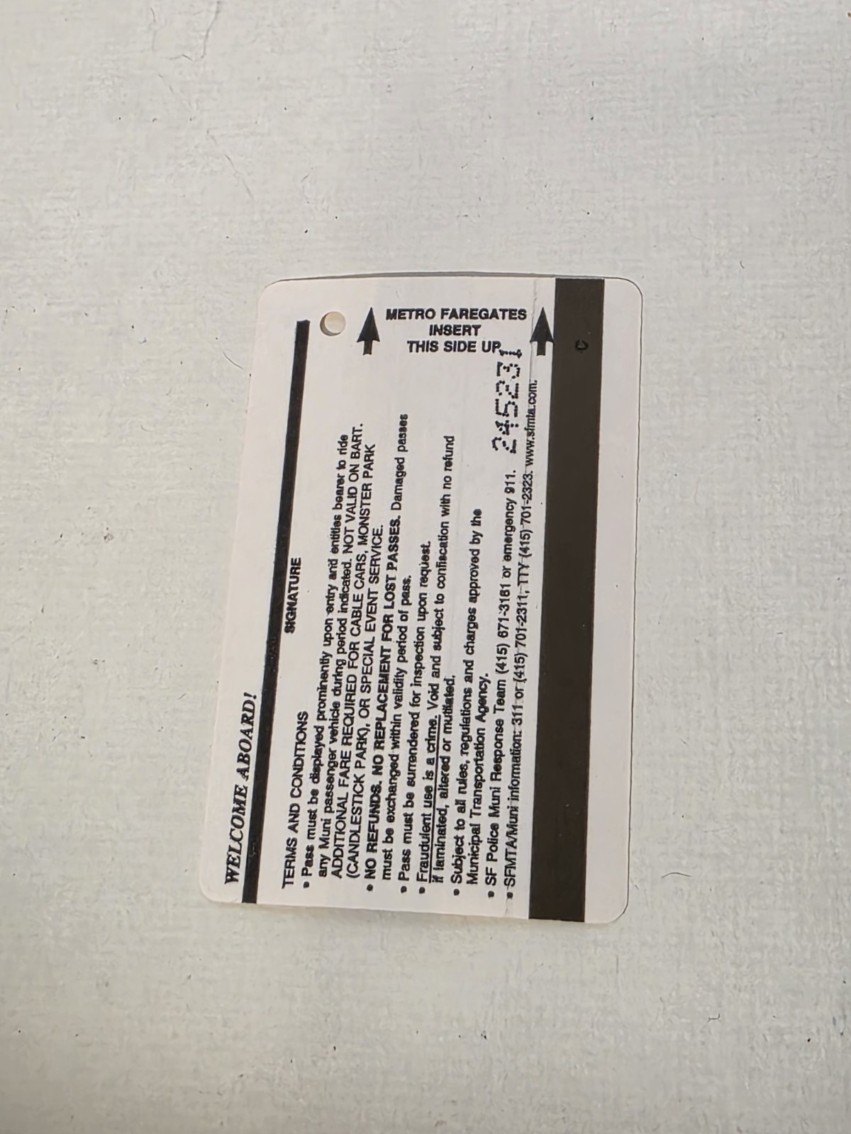 Rare Vtg San Francisco SF MUNI BART FAST PASS Weekly Bus Train Transfer Ticket