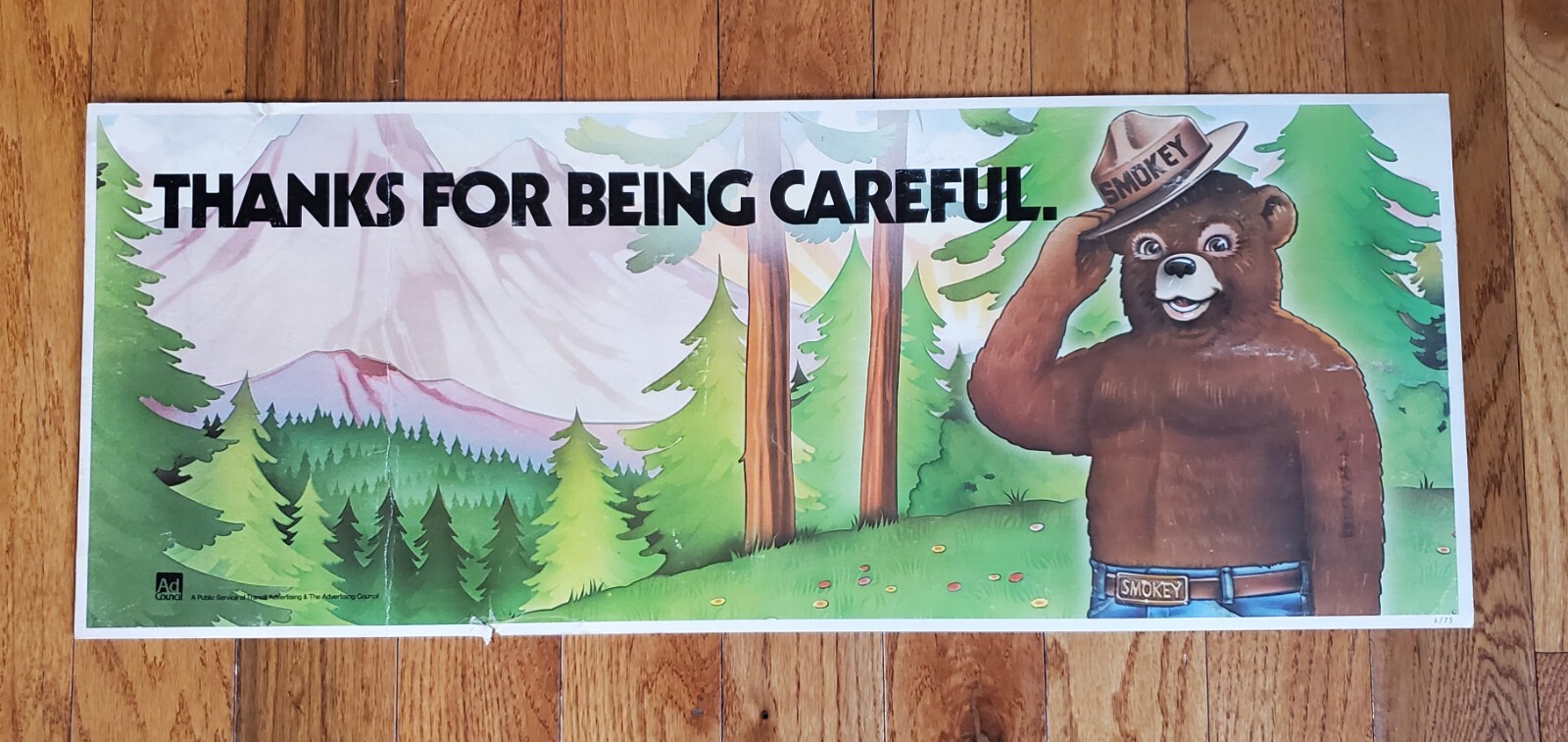 1975 SMOKEY THE BEAR ADVERTISEMENT POSTER DTA DULUTH TRANSIT AUTHORITY BUS MN