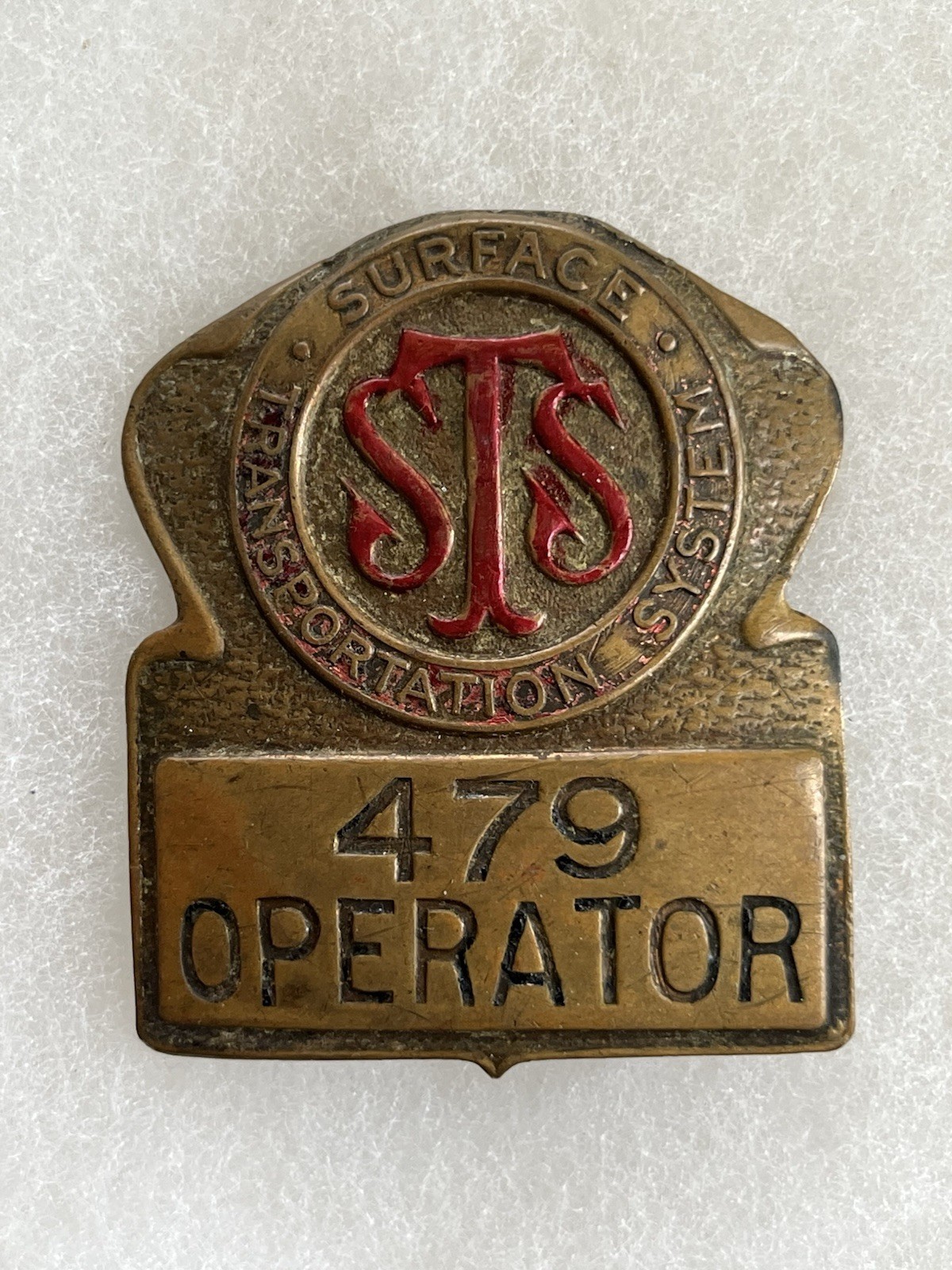 Vintage Brass New York City Surface Transportation System STS Operator Badge