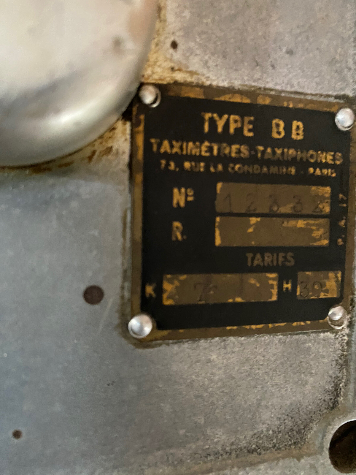 VINTAGE TAXI-BB FARE METER FRENCH TAXIMETRE NICE ANTIQUE WORKING CONDITIONS