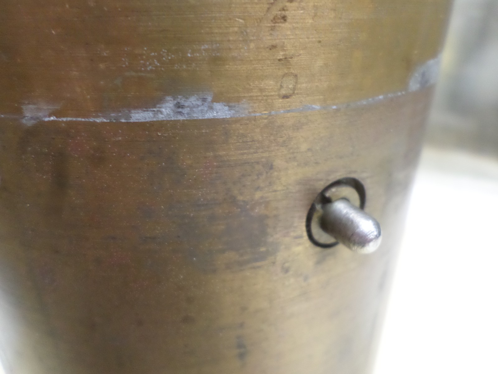 Vintage Diamond Mfg Brass Fare Box Money Vault Cylindrical 9″ X 4-3/4″ #148 DART