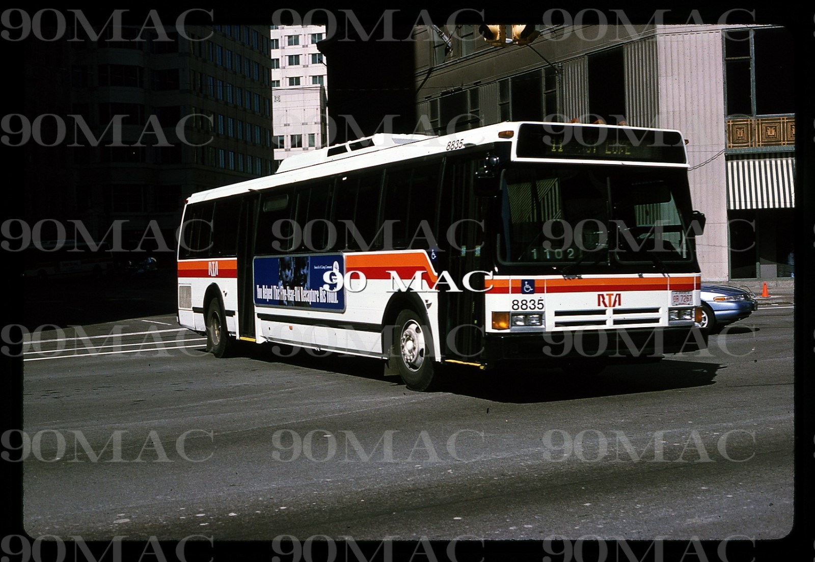 GCRTA. FLXIBLE METRO BUS #8835. Cleveland (OH). Original Slide 1995.