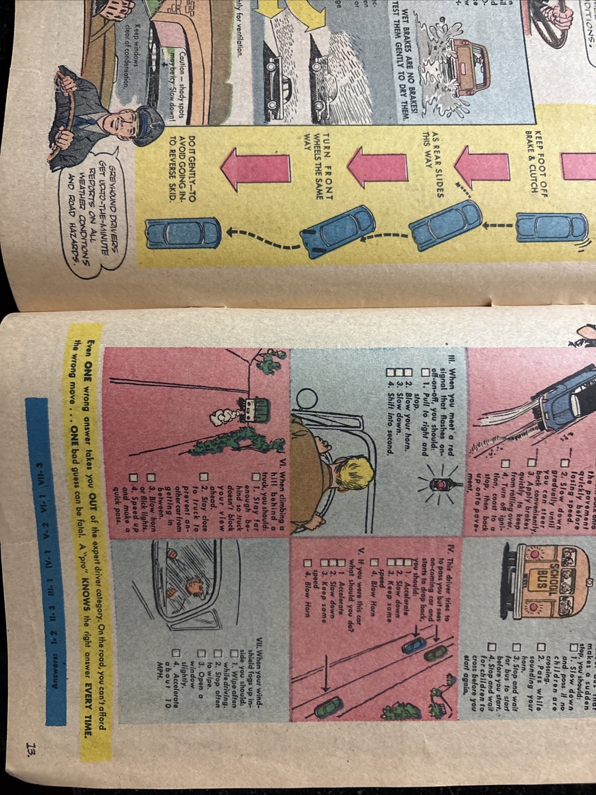 1958 Greyhound Bus Driver Comic Book – Safe Driving Promo VG