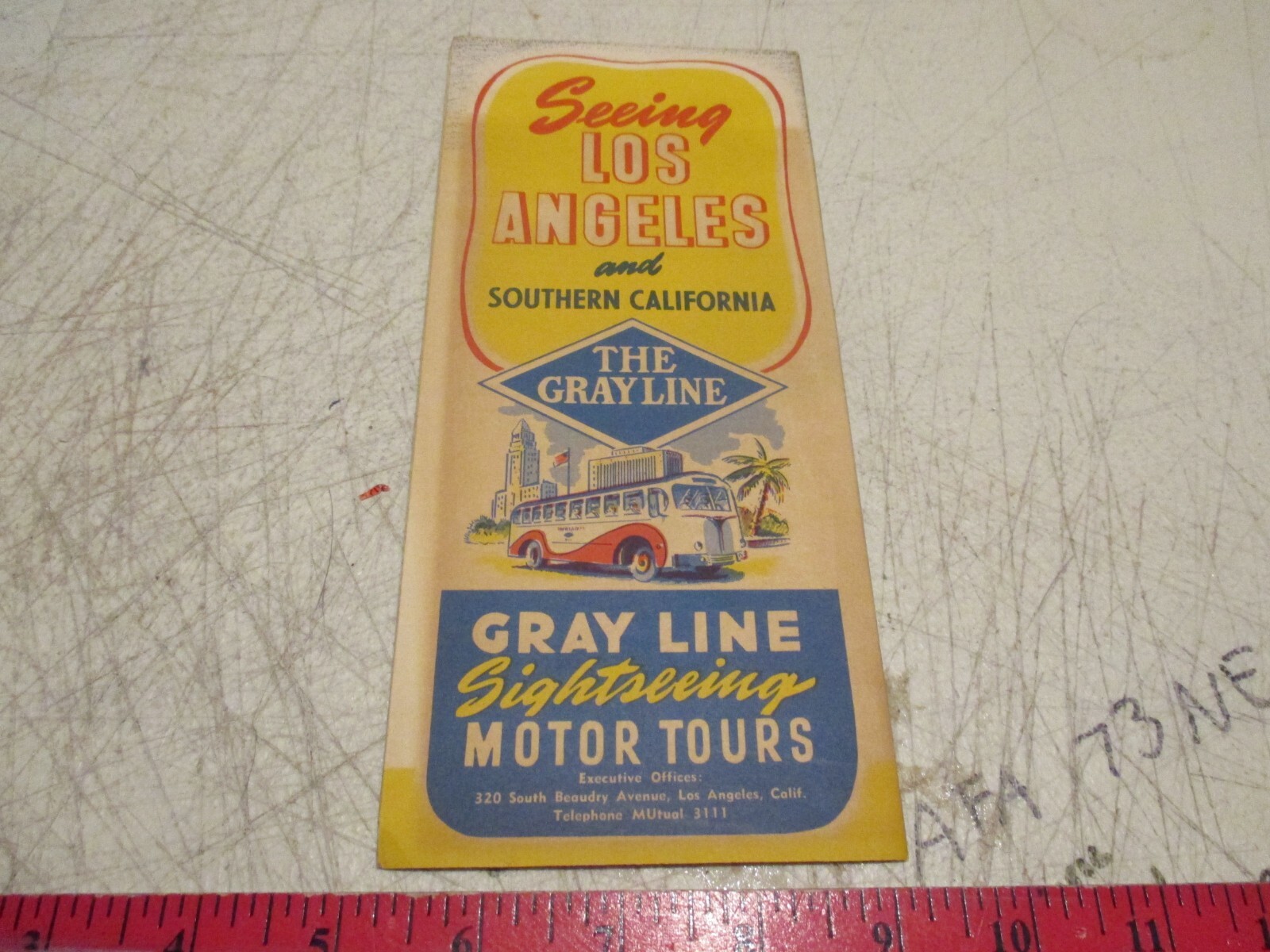 Vintage Gray Line Bus Tours Brochure, Seeing Los Angeles & Southern Cal, 1950