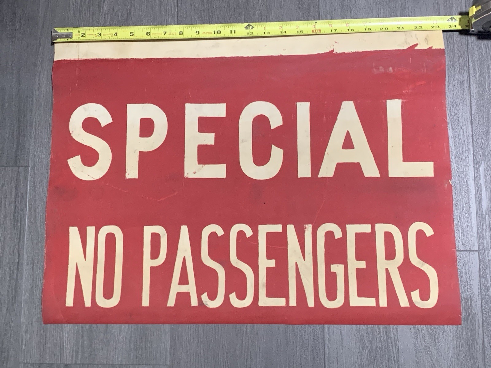 NYC B&QT BROOKLYN QUEENS TRANSIT SPECIAL NO PASSENGERS 1950’S TROLLEY ROLL SIGN