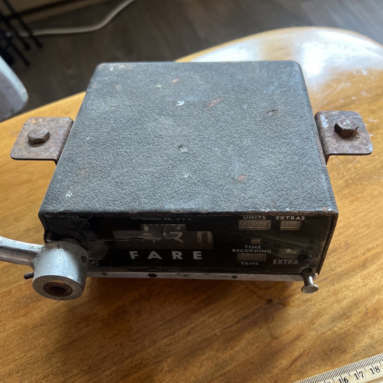Vtg. Taxi Rate Milage Meter Rockwell Corp. Fare Pittsburgh PA ( not tested )