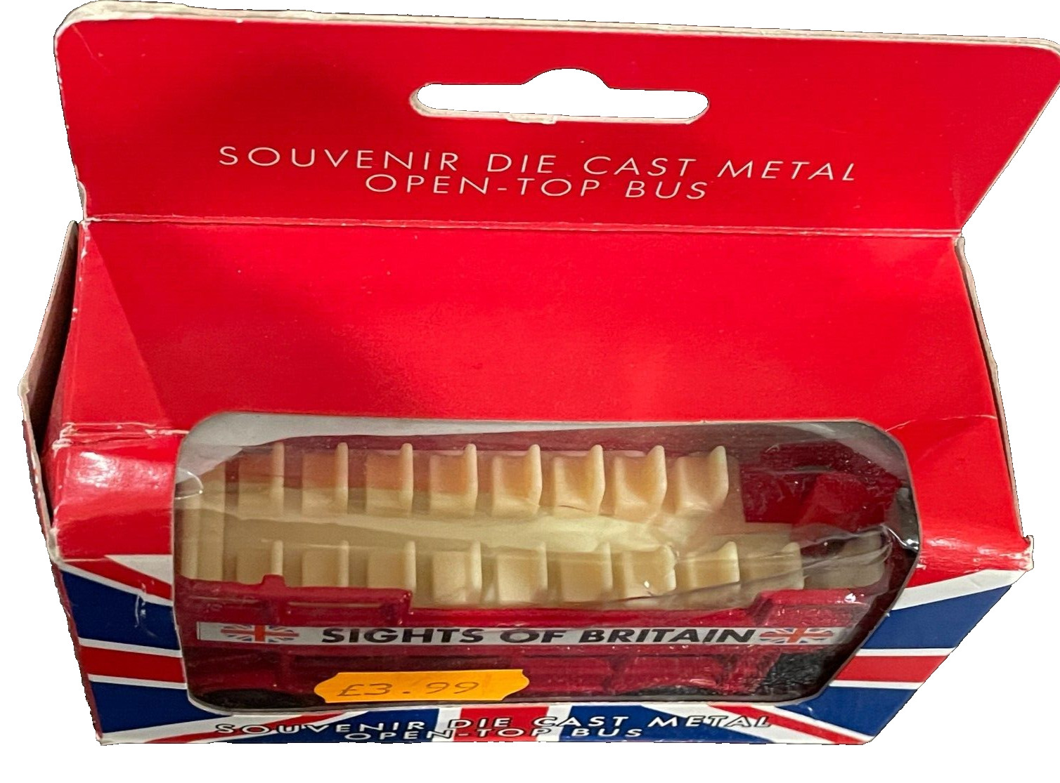 (1) ELGATE BRAND Souvenir Die Cast Metal Open-Top Double Deck London Bus