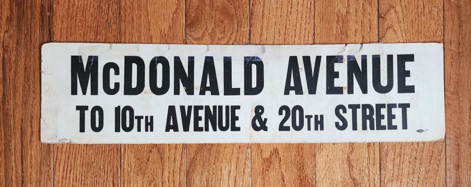 VINTAGE NYC BUS DASH CARD MCDONALD AVE 10th AVE 20th St BROOKLYN NY BMT