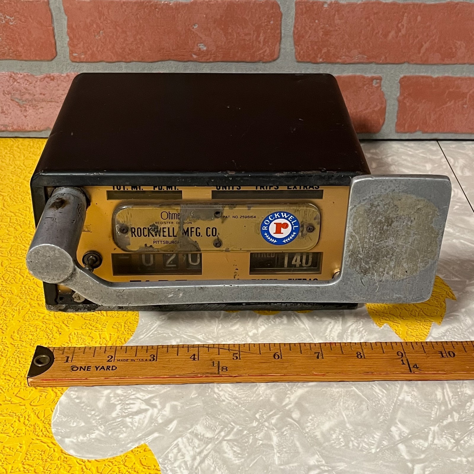 Vintage NYC Taxi Fare Meter Rockwell Mfg Co. Ohmer 1960s Era New York City Cab