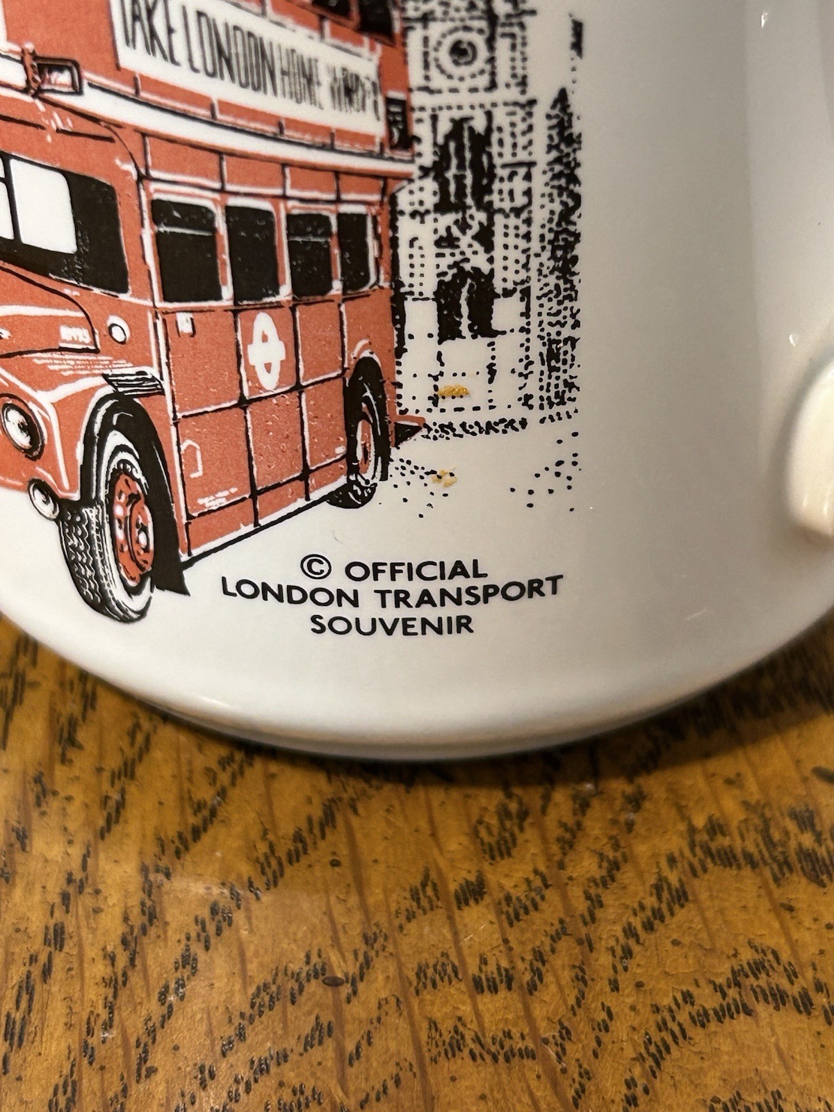 Vintage London Bus Coffee Mug Official Transport Souvenir Made In England Rare