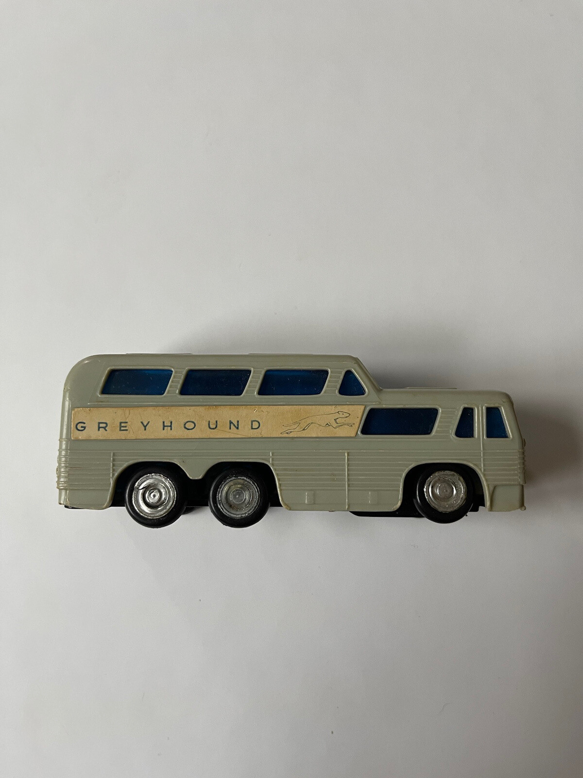 VINTAGE 4.5” FRICTION GREYHOUND BUS LUCKY MINI MITE NO. 3003 GRAY TOY