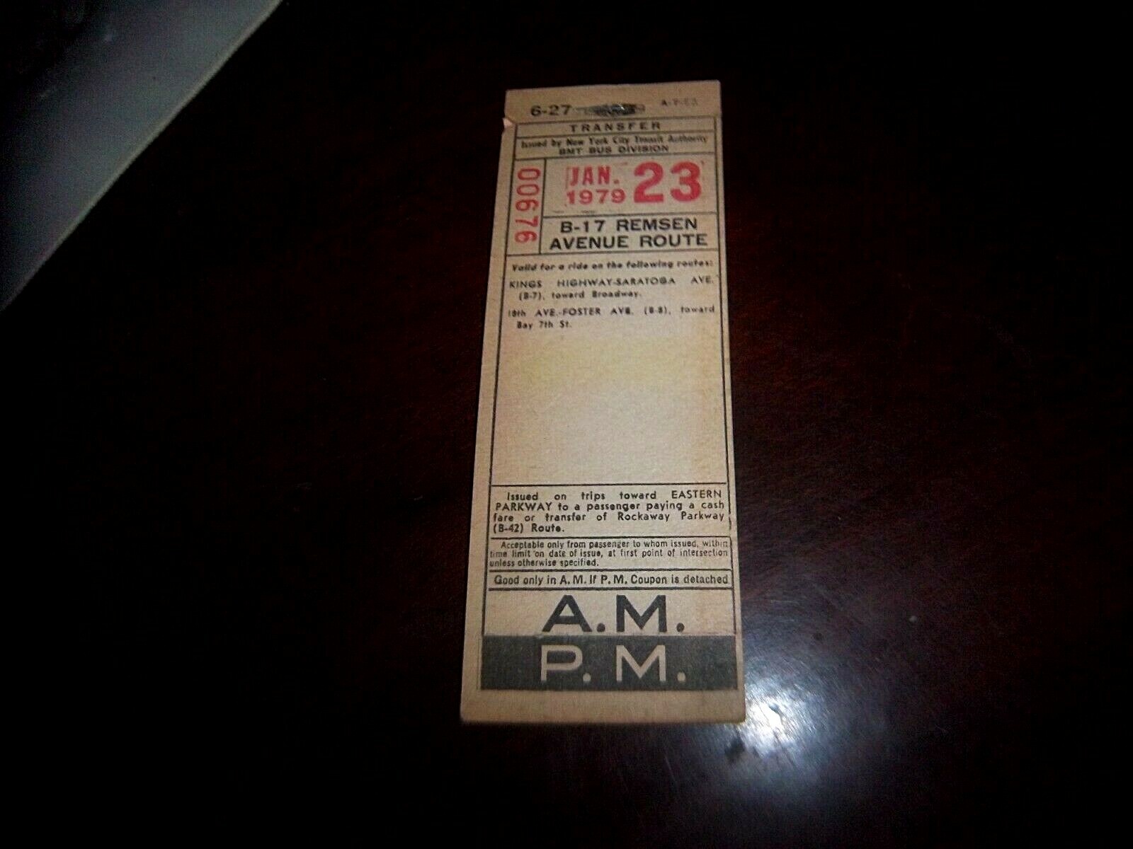 25 COMPLETE UNUSED TRANSFERS NYC NY BUS REMSEN FOSTER AV KINGS HWY BROOKLYN 1979