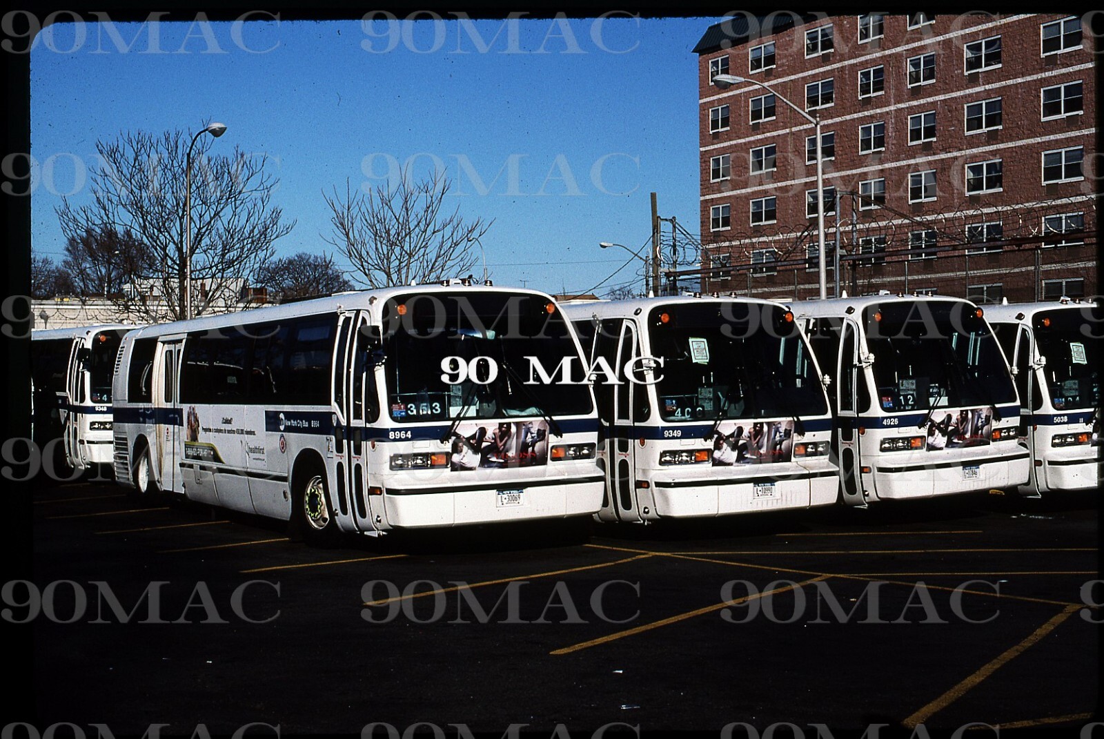 NYCMTA RTS BUS #8964. Jamaica Depot (NY). Original Slide 2008.