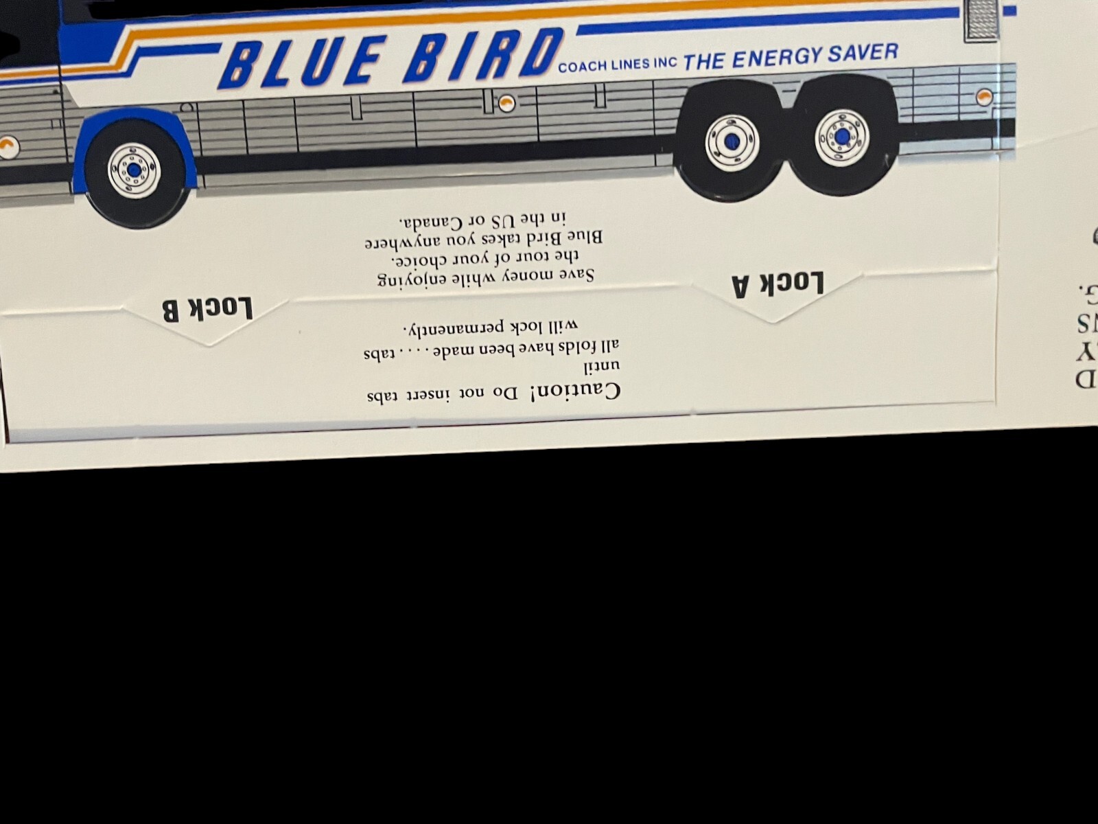 UNASSEMBLED BLUE BIRD COACH LINES CARD BOARD BUS BANK Ansel Press Buffalo NY