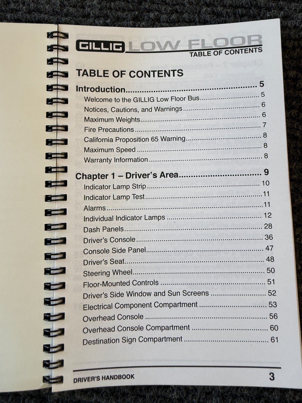 Gillig Low Floor Driver’s/Operator’s Handbook – SamTrans 500 Series – 2009/2010