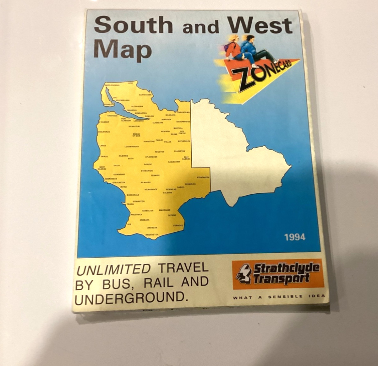 Rare Vintage 1994 Bus Service Brochure Map Visitor Transport Guide Strathclyde