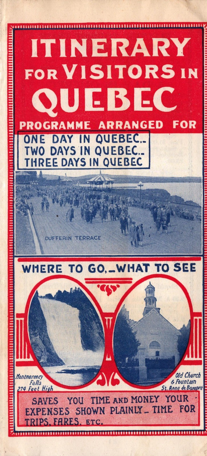 1920s Quebec Travel Brochure Gray Line Bus Tours QRL&P Montmorency