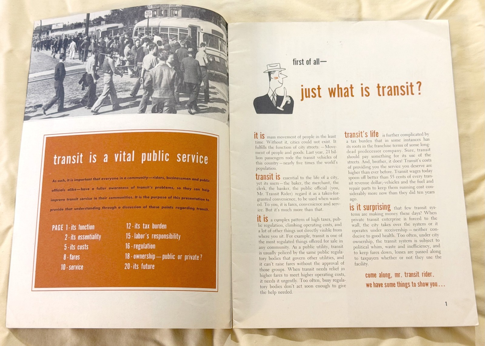 vtg brochure TRANSIT IS YOUR BUSINESS September 1949 Bus Transportation