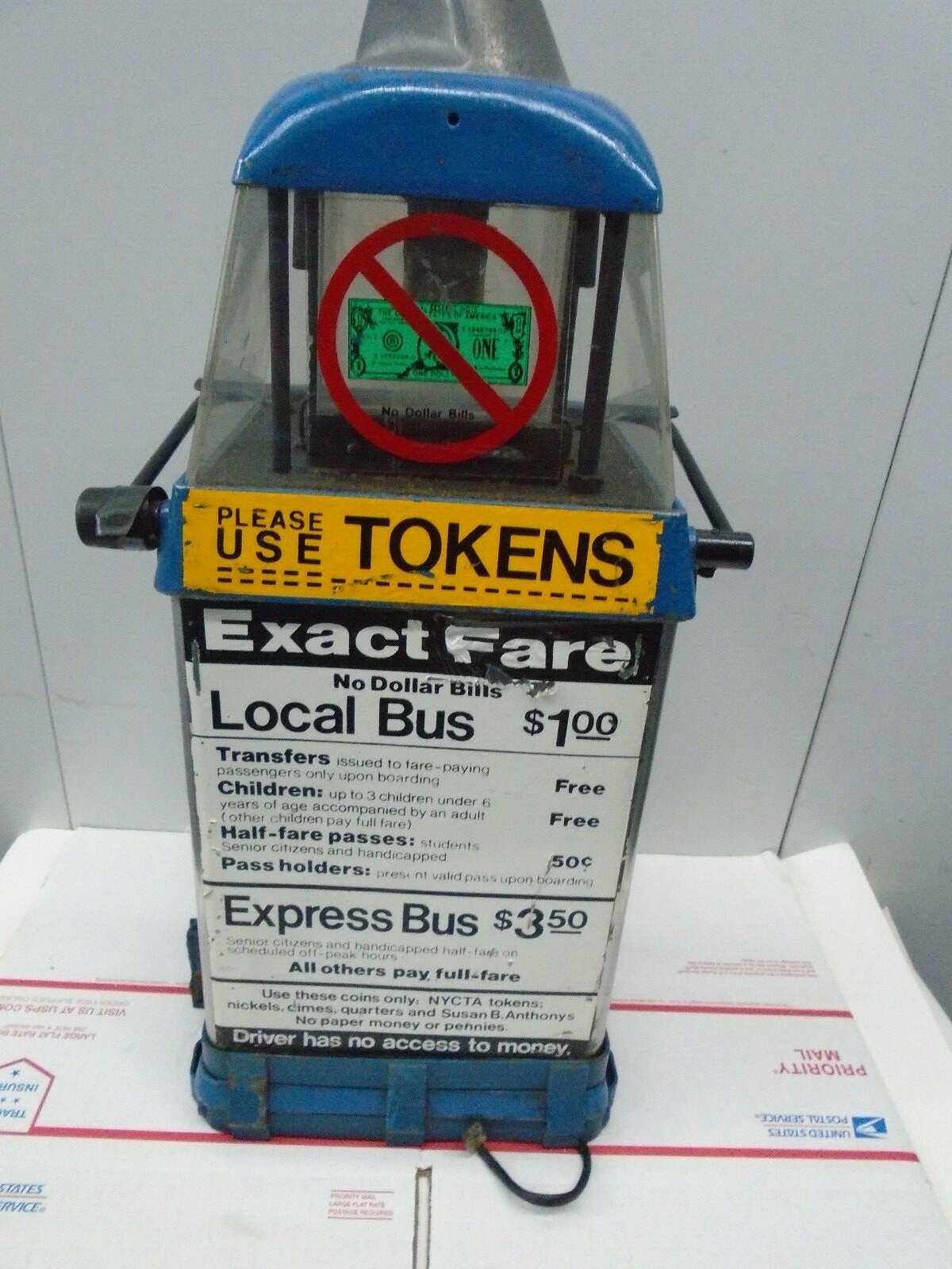 VINTAGE FARE BOX NYC BUS TOKENS COIN NYC TRANSIT – PUBLIC TRANSPORTATION