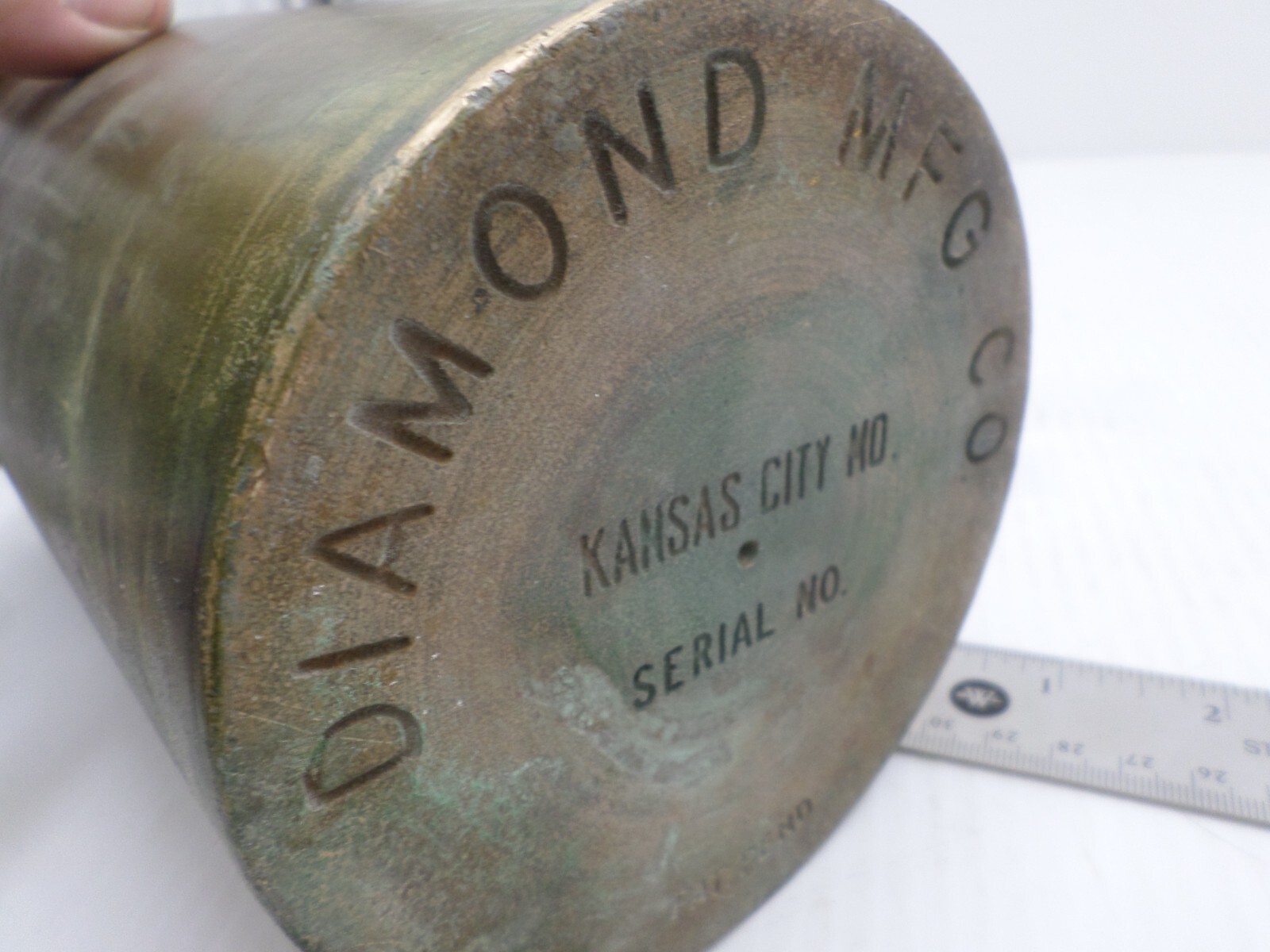 Vintage Diamond Mfg Brass Fare Box Money Vault Cylindrical 9″ X 4-3/4″ #03 DART