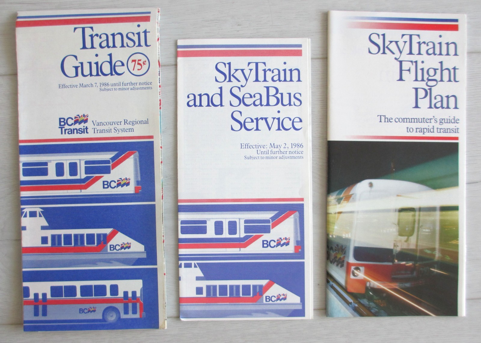 Lot of 3 Vintage 1980s Vancouver BC Transit Items Guide Map Brochures Canada